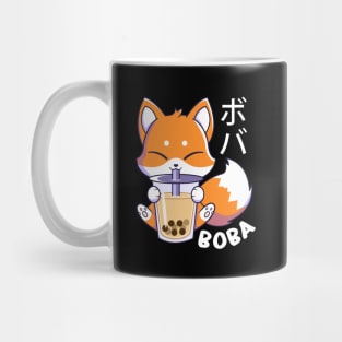 Kawaii Cute Fox Sipping Boba Milk Tea Mug